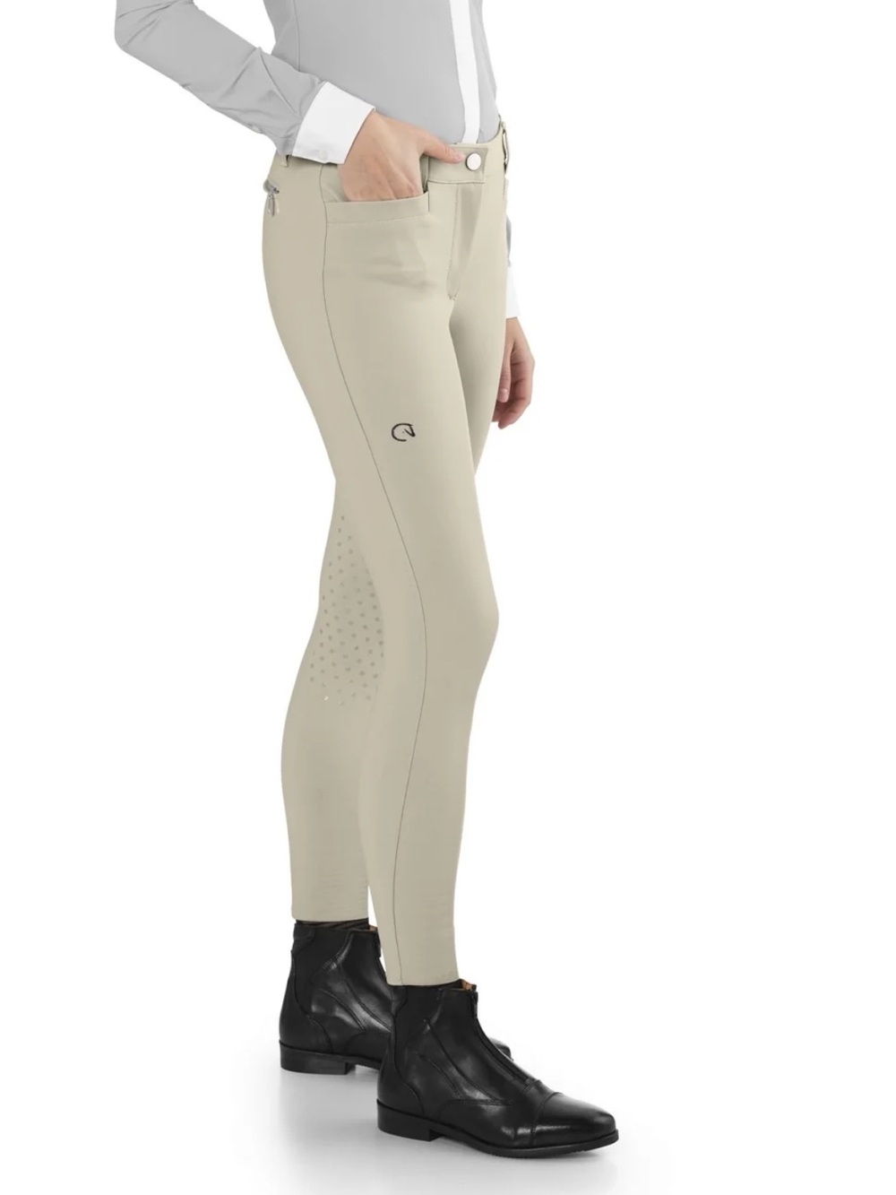 EGO7 Jumping EJ Riding Breeches in Beige Grip Detailing Italian Sz 40 Equestrian